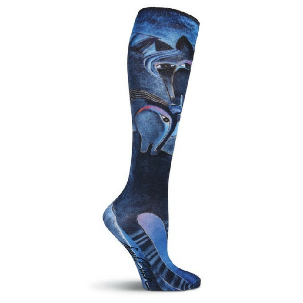 Laurel Burch Indigo Horses Knee high Socks
